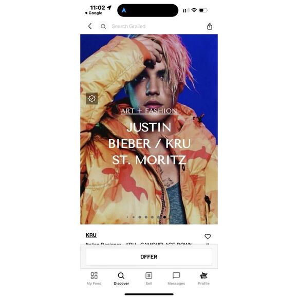 Kru St. Moritz Yellow Pink Orange Camo Front Button Zip Long Sleeve Hood Jacket - Picture 2 of 16